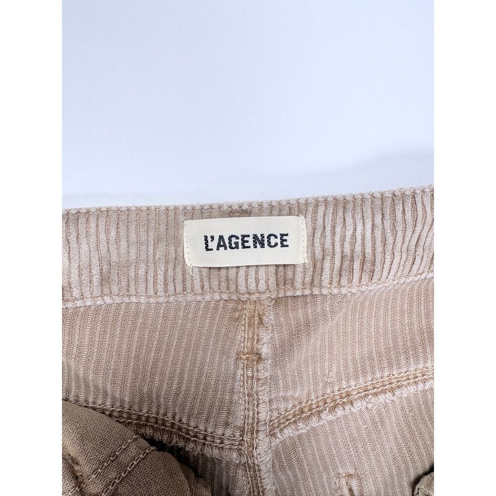 L’AGENCE Scottie Wide Leg Corduroy Pants 26 High Rise Beige Taupe Quiet Luxury - Picture 5 of 14